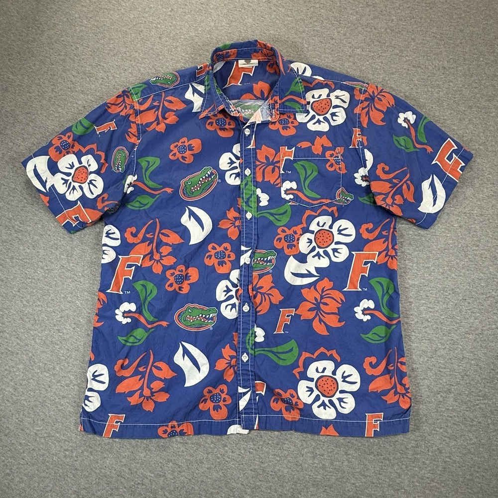 Florida Gators Shirt Mens Large NCAA Football Hawaiian Button Up Wes And Willy